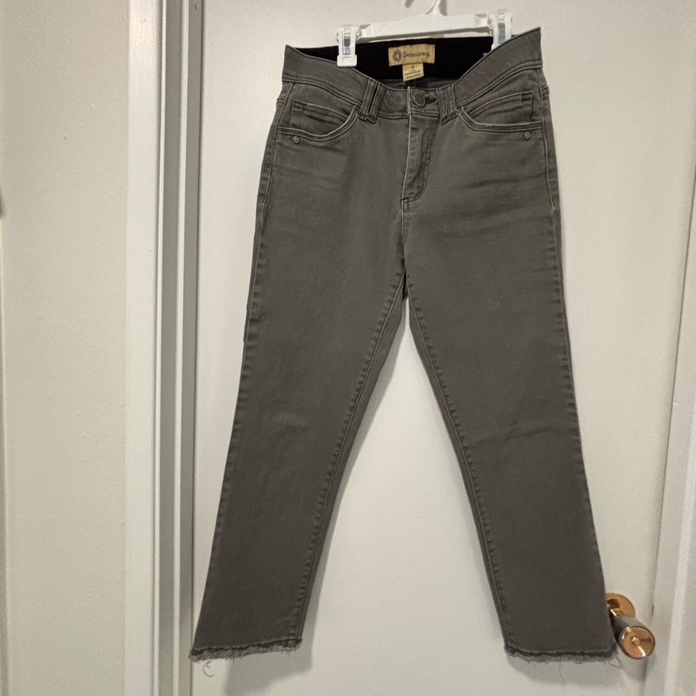 Democracy Light Gray Denim Pants Ab Solution